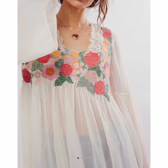 Free People Tops - Free People Madeline Tunic in Cream Combo Sz M NWT $168R